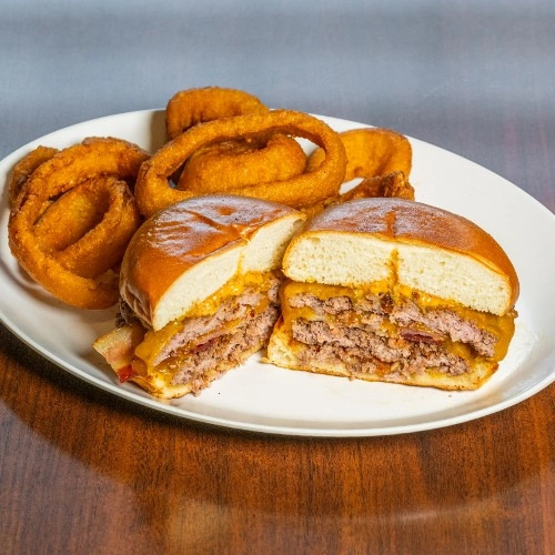 Double Bacon and Cheddar Burger