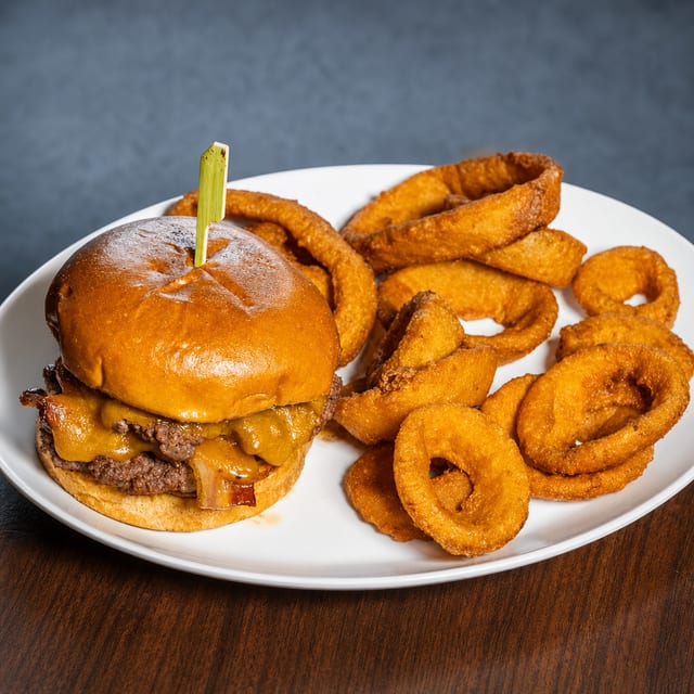 Double Bacon and Cheddar Burger.